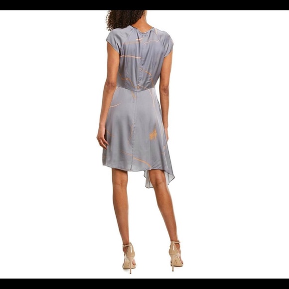 Reiss Zoe Dress (Gray/Orange) *NWT* Womens Sz 8US/12UK - Picture 2 of 8